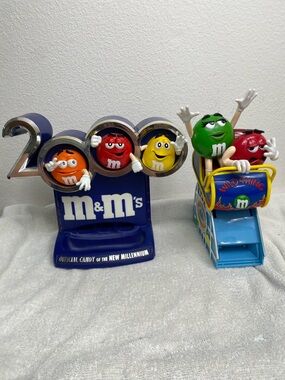 Vintage M&M's Plastic Millennium 2000 + Roller Coaster Figurine Collectible